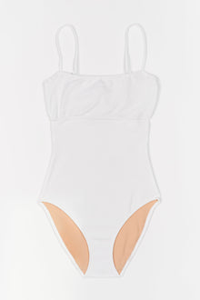 Boucle U/W Square Neck One Piece Suit | White