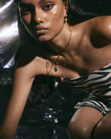 Sunset Double Stone Studs | Silver | Aventurine/Jade