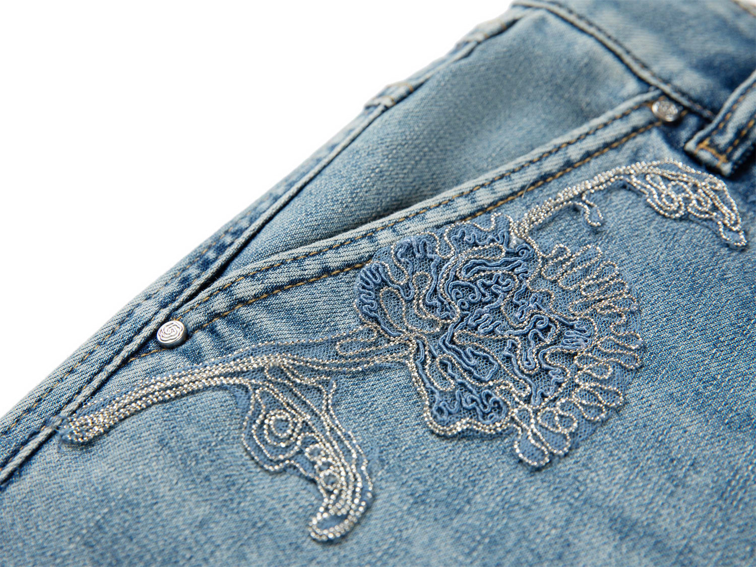 Trendy 9-Fit Flared Denim Pant | Navy