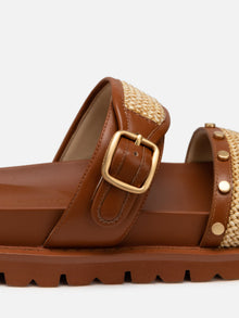 Comfortable Thick-soled Buckle Slippers | Brown