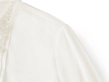 Silk Embrpoidered Collar Shirt | White