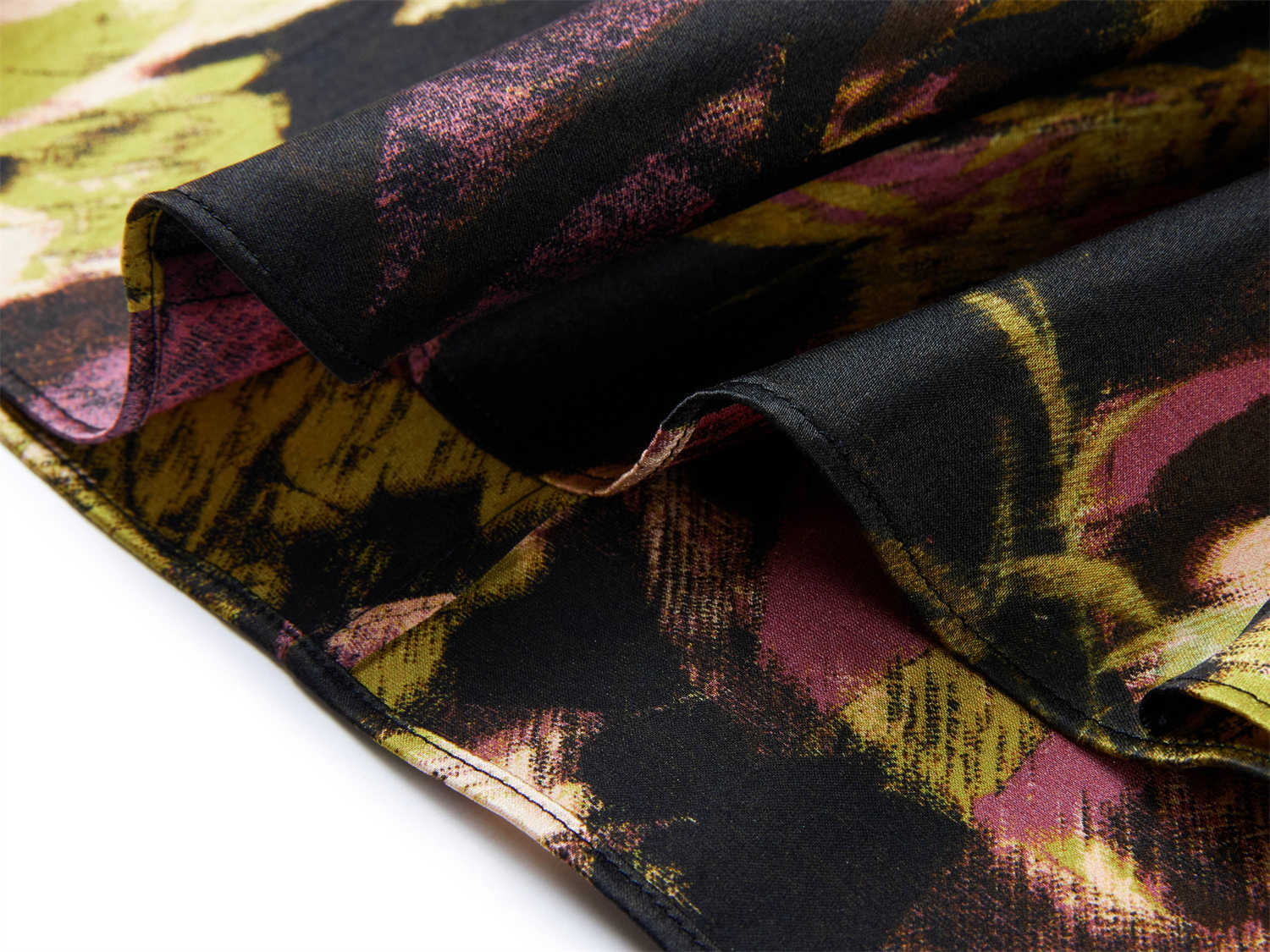 Silk Floral Dress | Black
