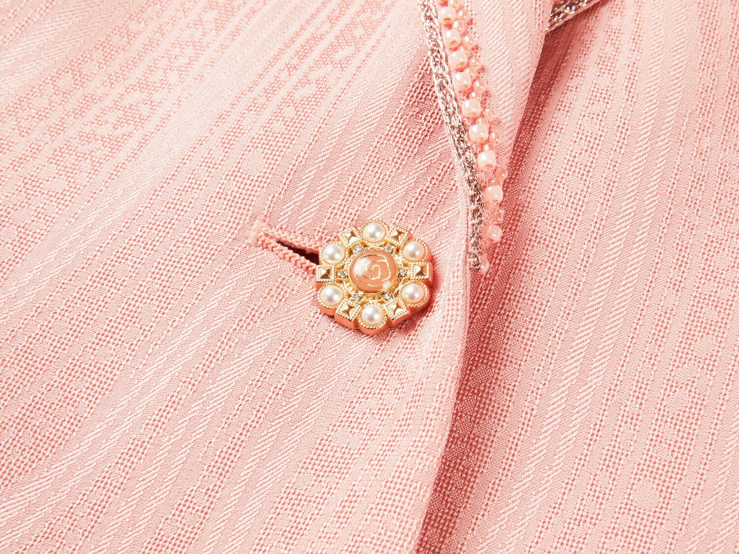 Silk Floral Jacquard Suit Jacket | Pink