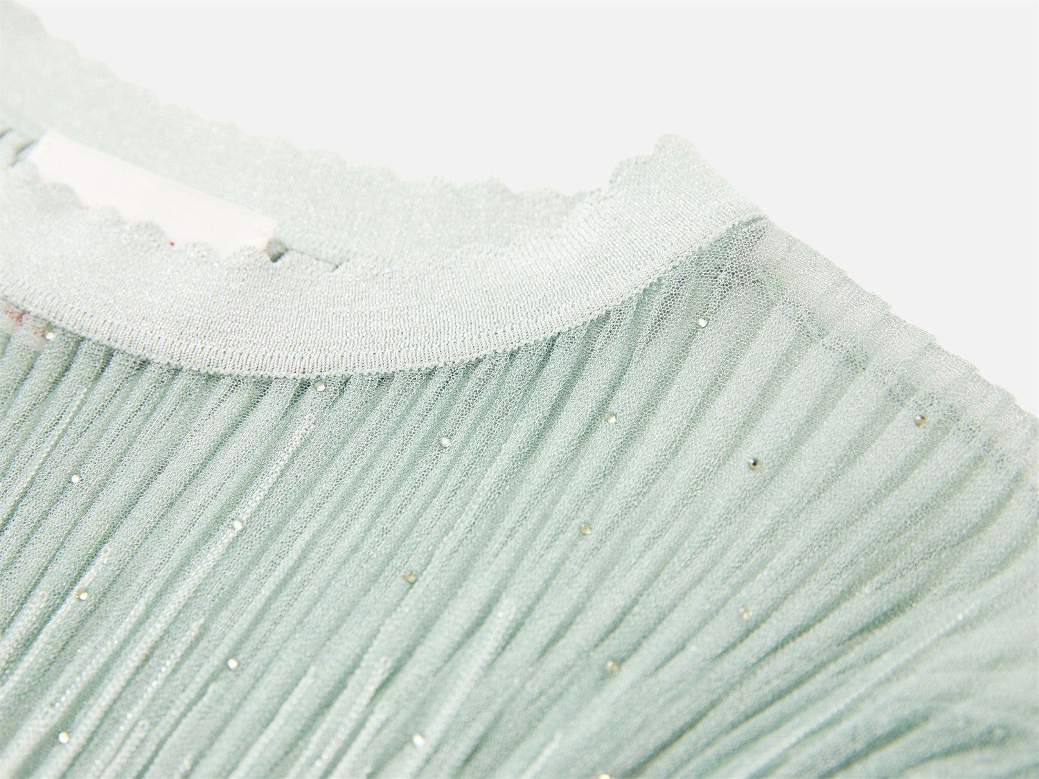 Acetate Rhinestone-Embellished Top | Green