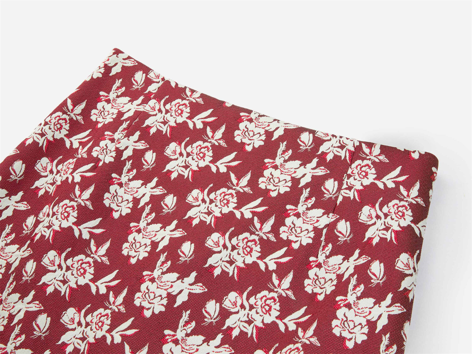 Jacquard Midi pencil Skirt | Red