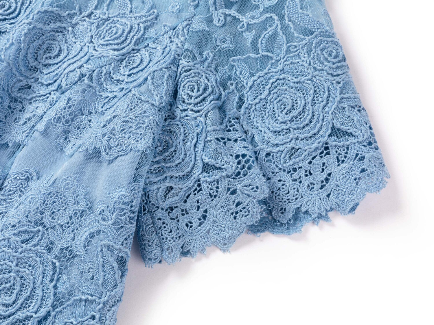 Peony Embroidered Dress | Blue