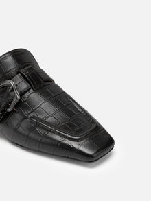 Low-heeled Muller Slippers | Black