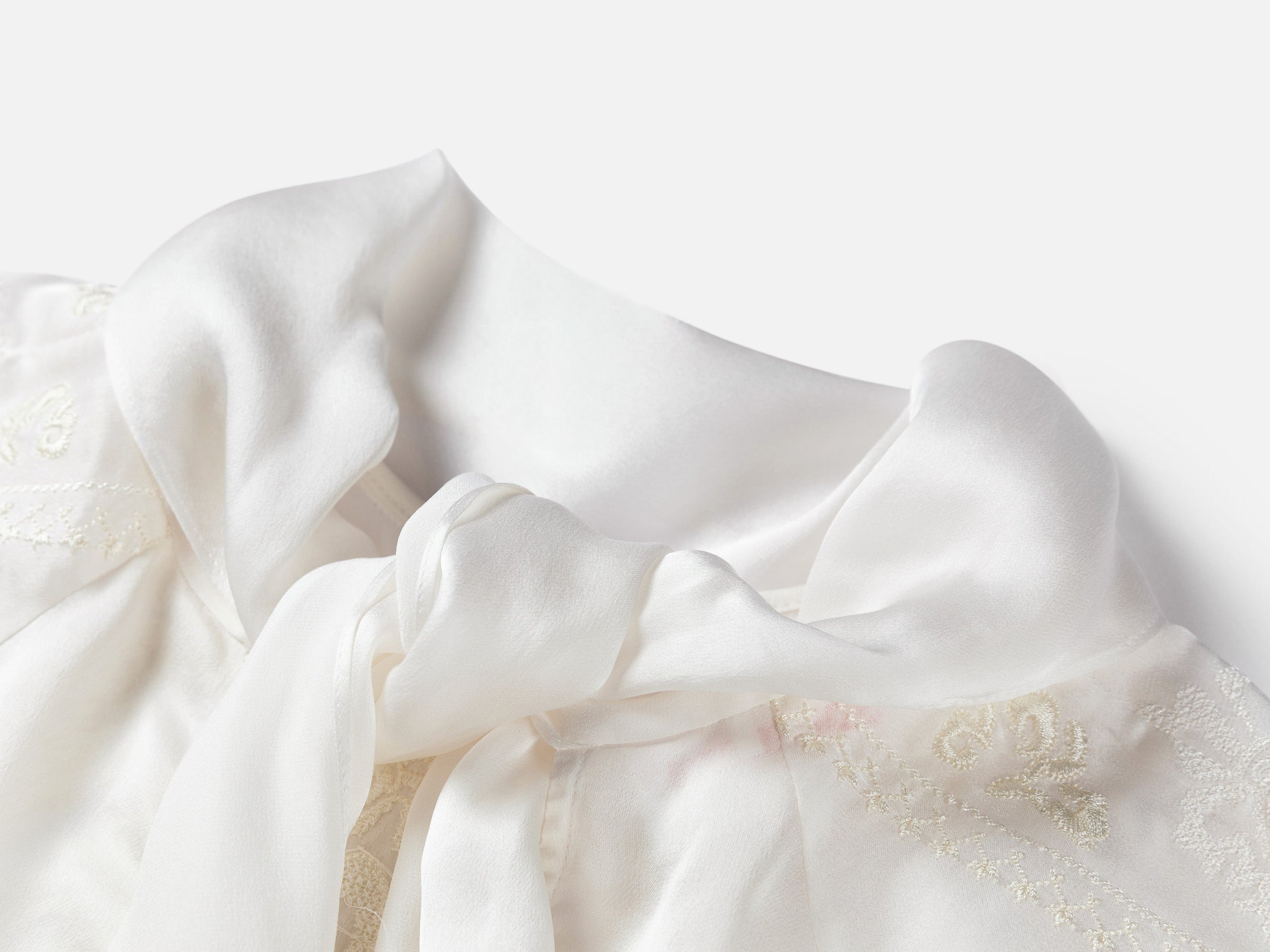 Embellished Silk Blouse | White