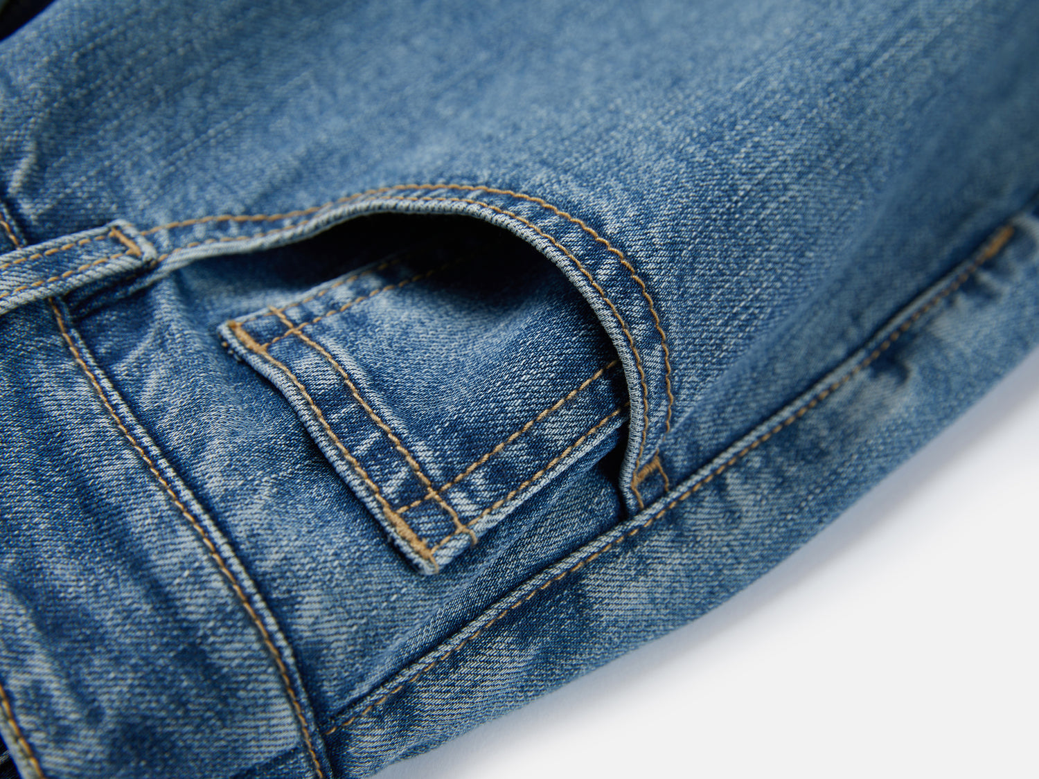 Rolled Hem Straight-Leg Jeans | Blue