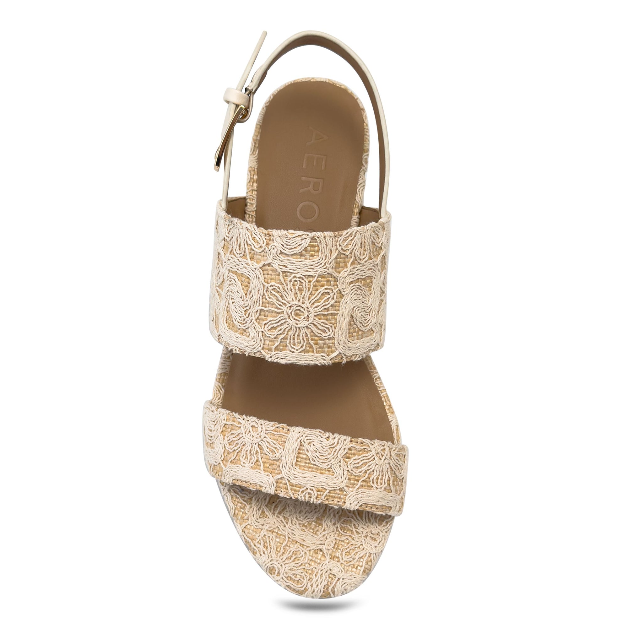 Camilia Sandal Platform | Natural/Eggnog Lace Raffia