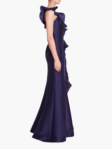 Silk Mikado Gown | Navy