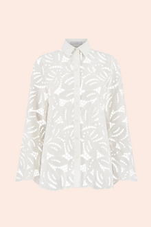 Embroidered Eyelet Shirt | Ivory