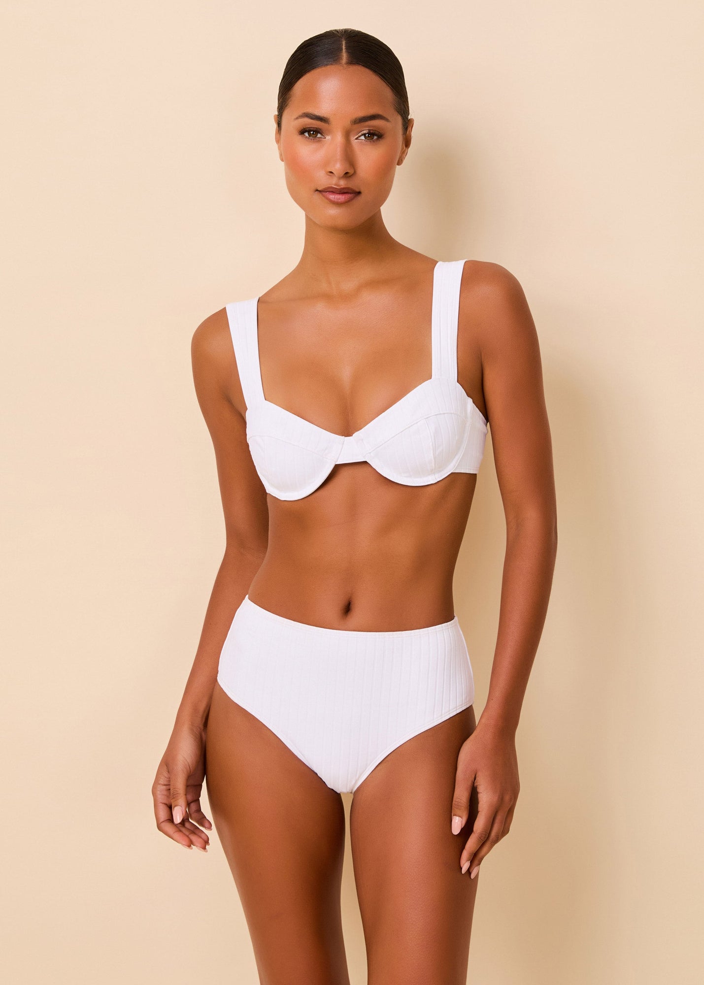 Womens | Lilo Ribbed Bikini Top | Optic White