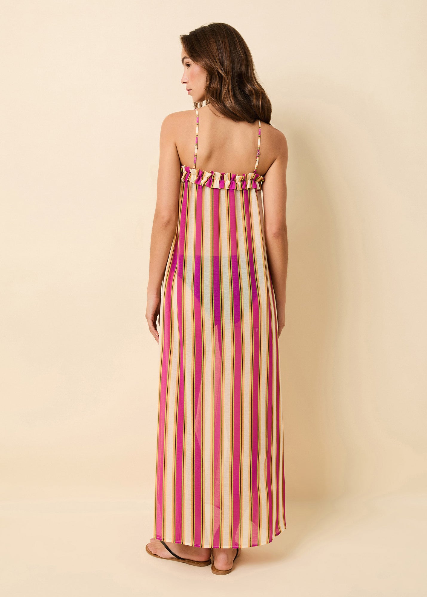 Womens | Ayden Dress Crinkle Sheer | South Beach Stripe