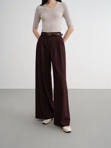 Straight-cut Commuter Suit Pants | Purple