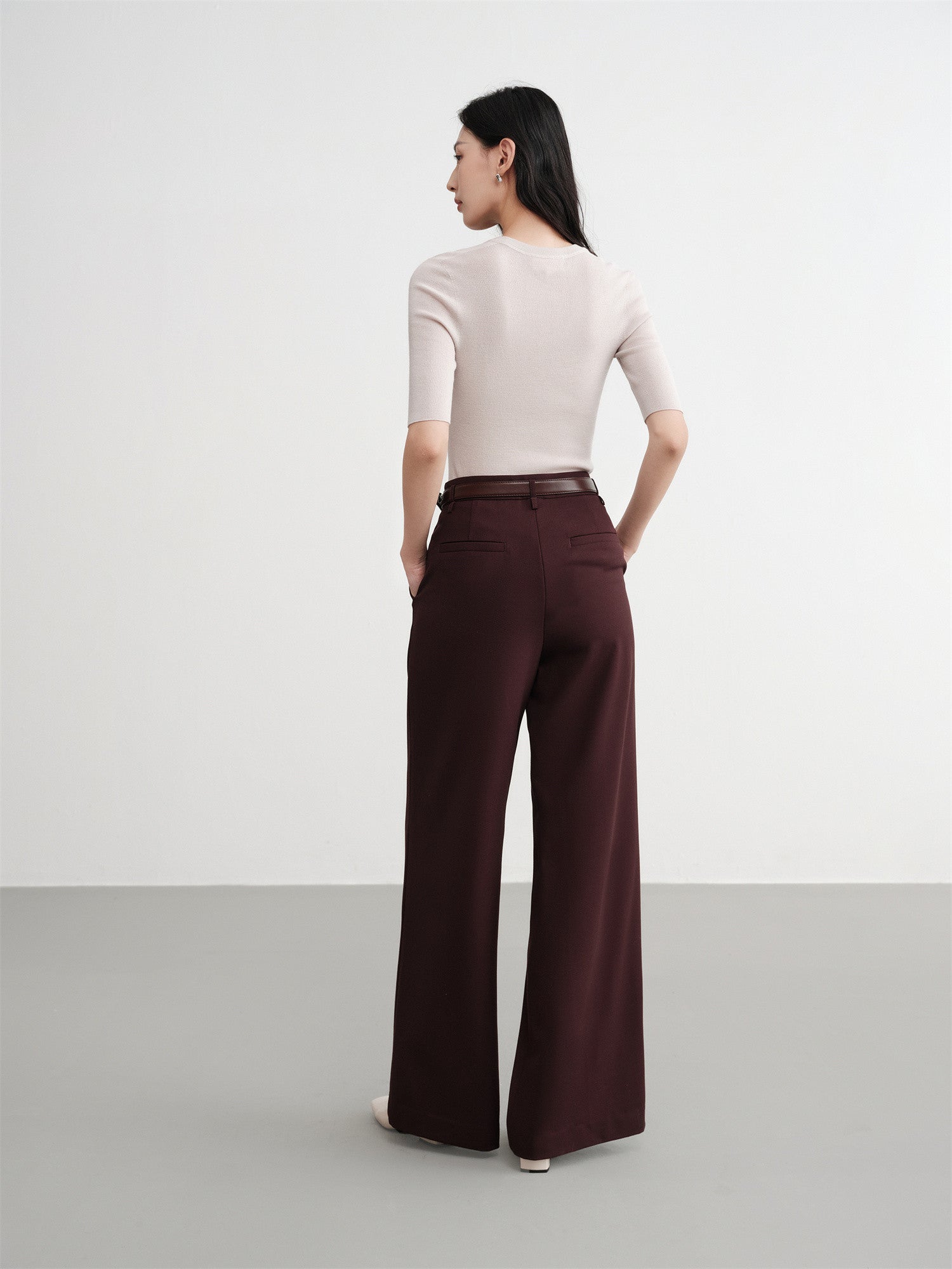 Straight-cut Commuter Suit Pants | Purple