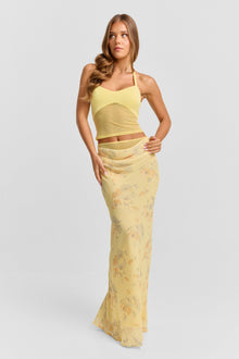 Juniper Maxi Skirt | Yellow Floral Print