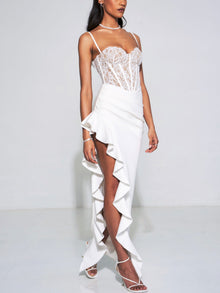 Junia Lace Corset Maxi Dress | White