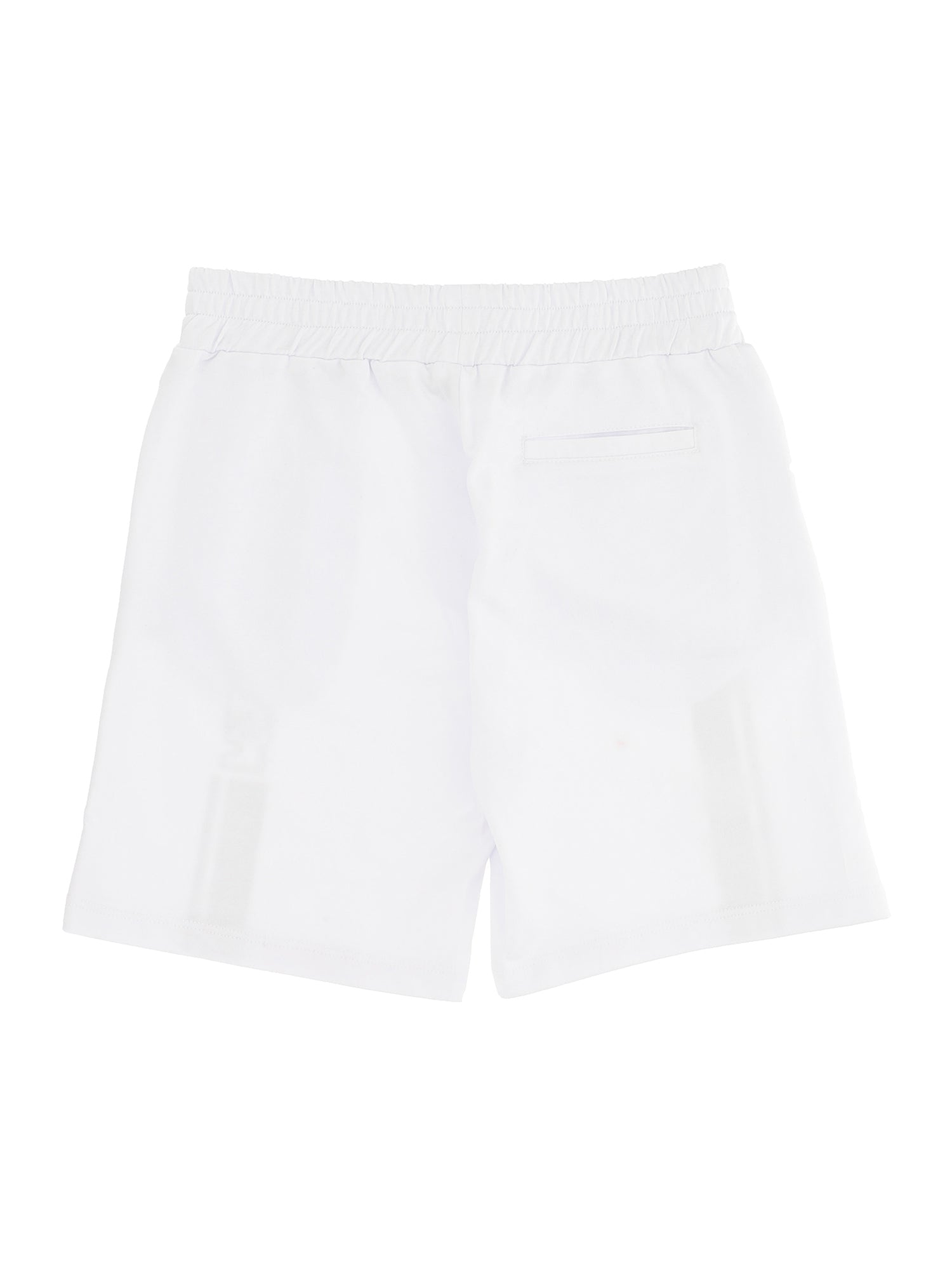 Boys | Cotton Fleece Bermudas W/Bands | White/Blue