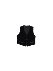 Boys | Velvet Tuxedo Vest | Blue/Black
