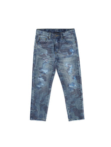 Boys | Camouflage Five-Pocket Jeans | Stone Denim Blue
