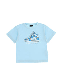 Boys | Jersey T-Shirt With Sneakers Print | Corydalis Blue