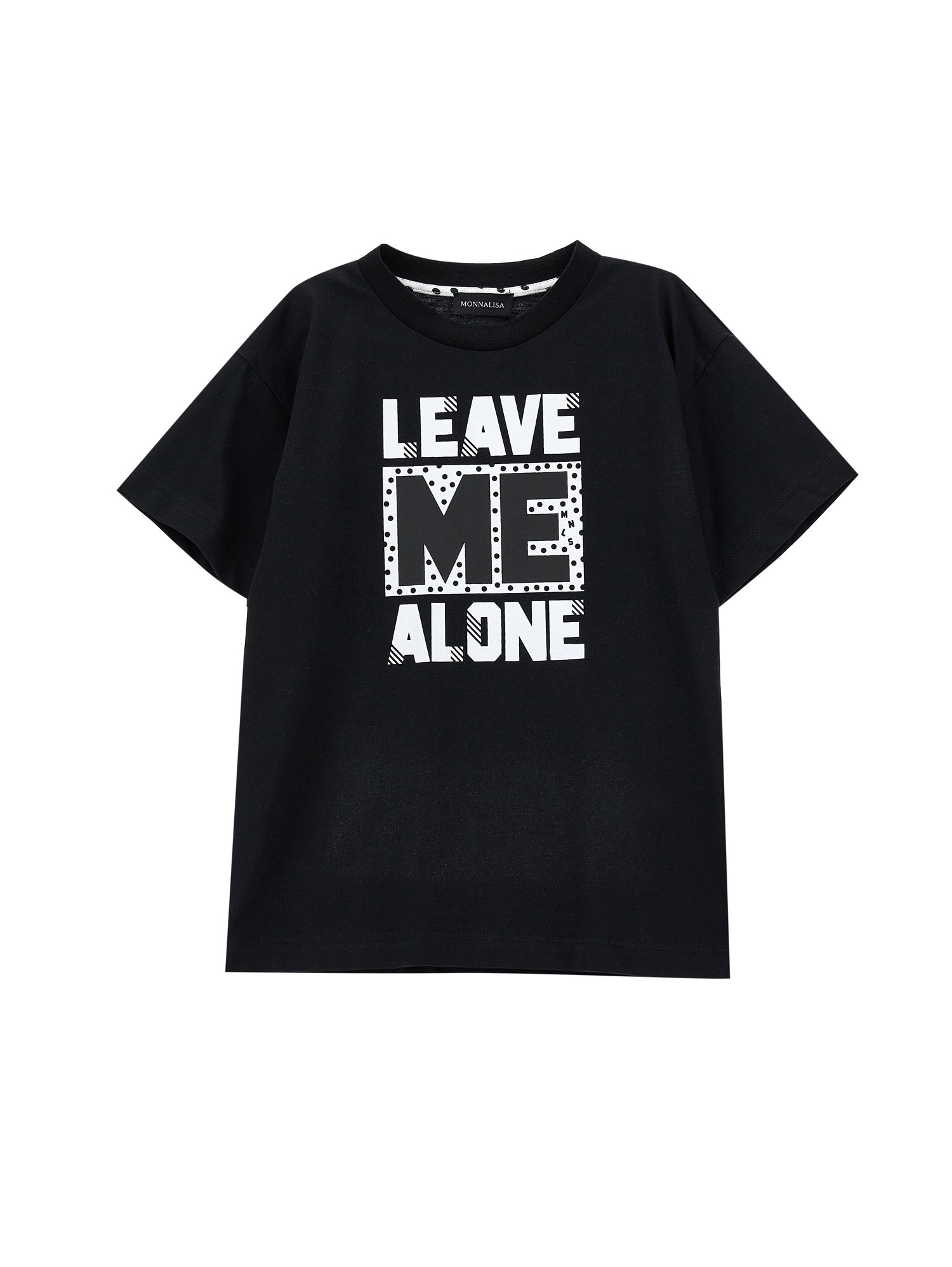 Boys | Polka Dot Cotton T-Shirt With Logo | Black