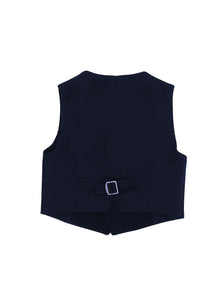 Boys | Classic Waistcoat With Satin Details | Dark Blue