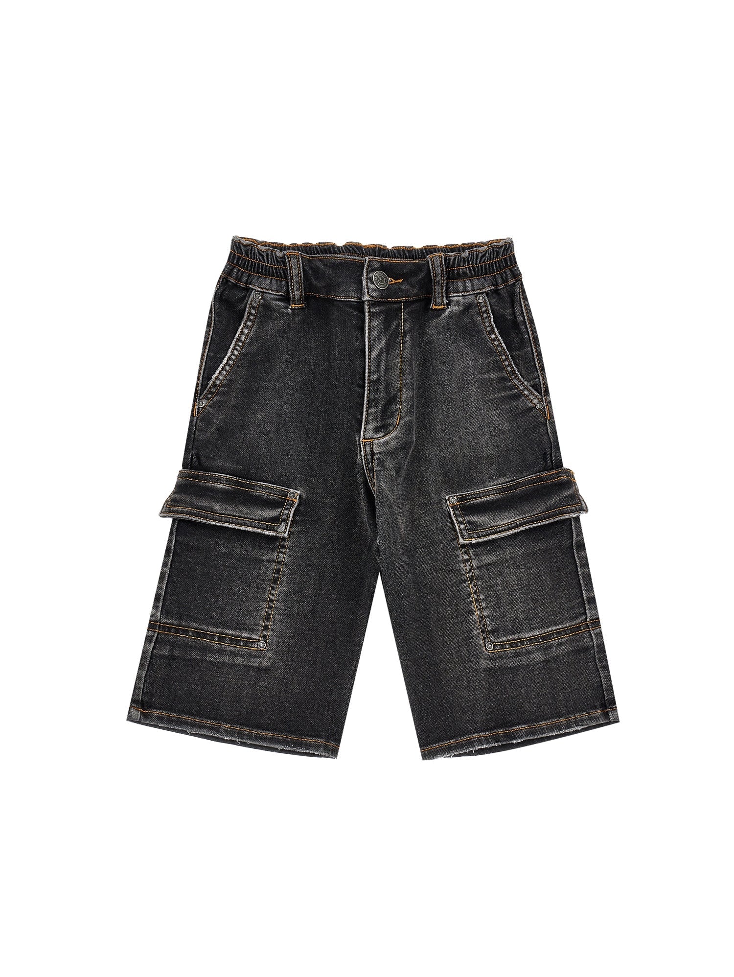 Boys | Mickey Mouse Denim Cargo Bermuda Shorts | Black