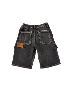 Boys | Mickey Mouse Denim Cargo Bermuda Shorts | Black