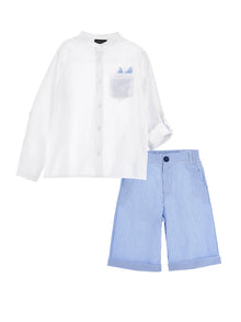 Boys | Two-Piece Seersucker Suit | Cloud/White