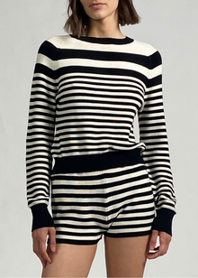 Womens | Manny Sweater | Noir/Brule Stripe