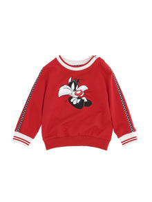 Boys | Gingham Sylvester Sweatshirt | Red/Black