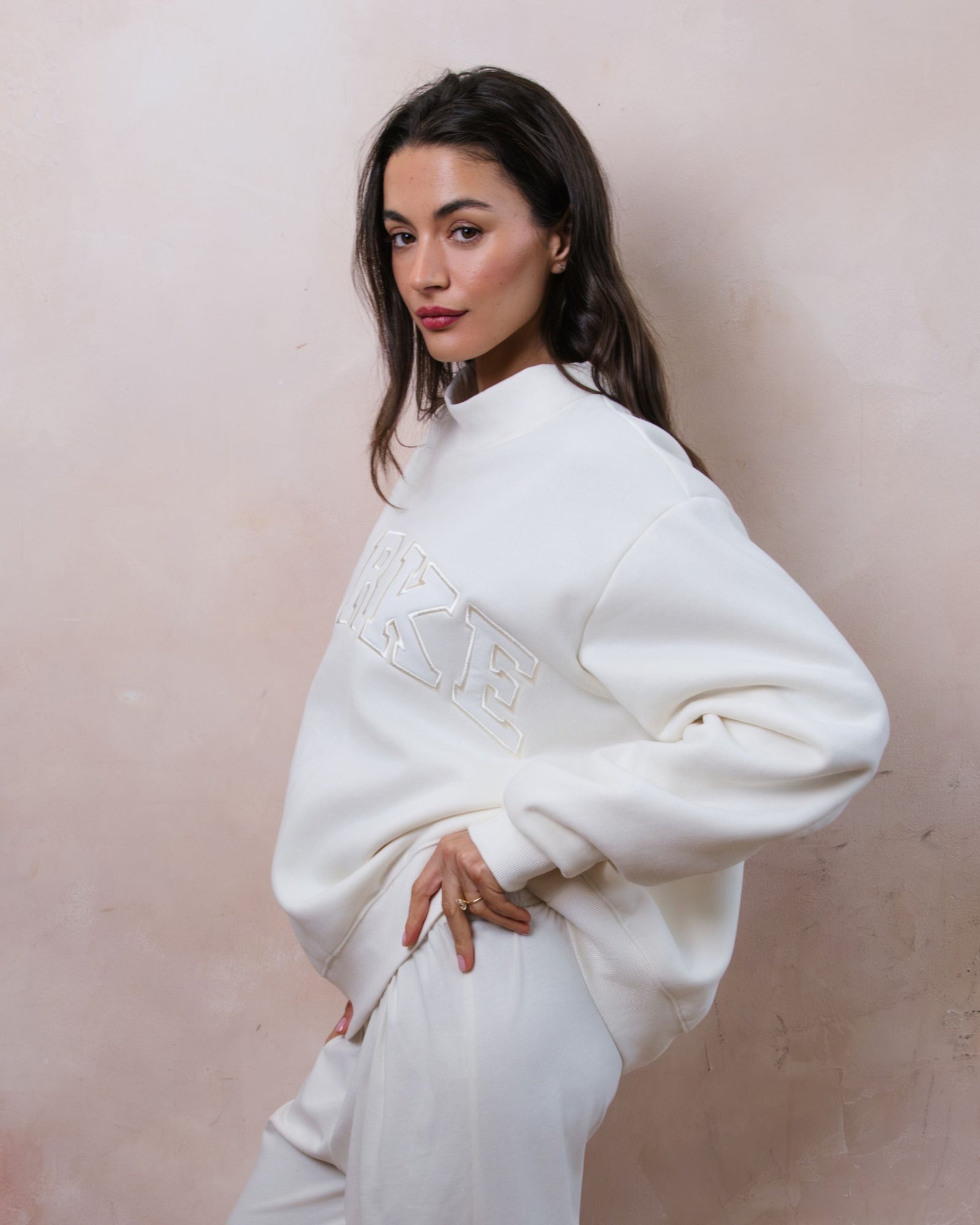 Bridal Varsity Mockneck | Ivory/White