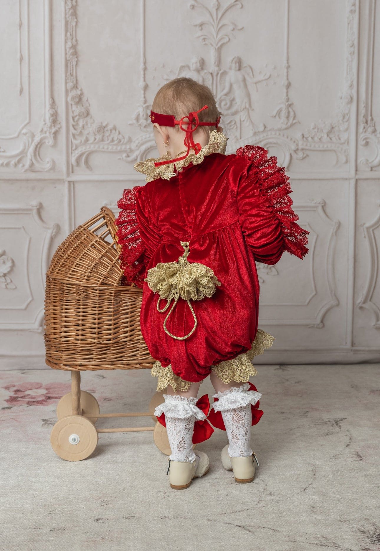 Girl | Victoria Velvet Romper | Red