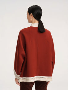 Chinese-style Wool Jacket | Claret