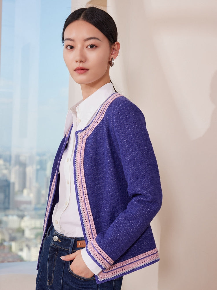 Classic Knitted Cardigan | Purple
