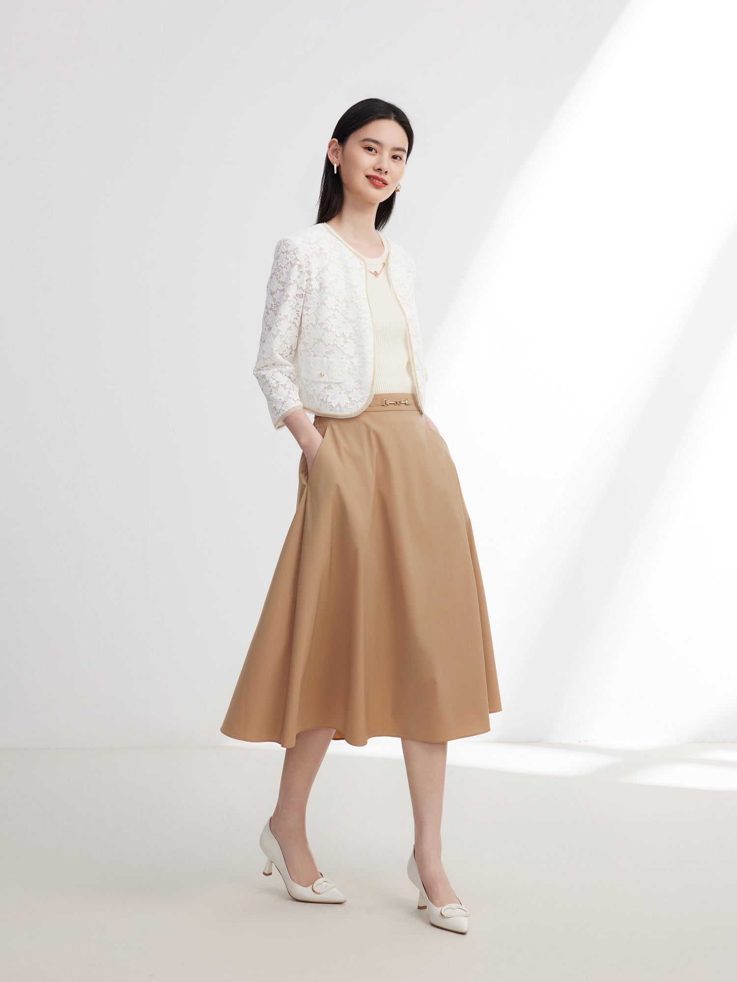 Chinese-style New Style Coat | White