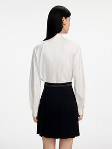 Lace-up Collar Shirt | Beige