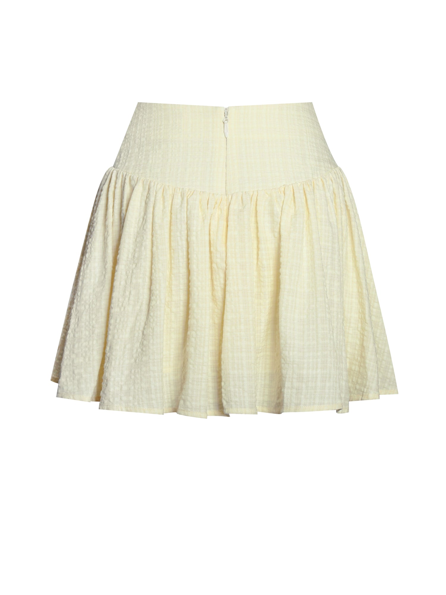 Odelie Drop Waist  Seersucker Full Skirt | Yellow