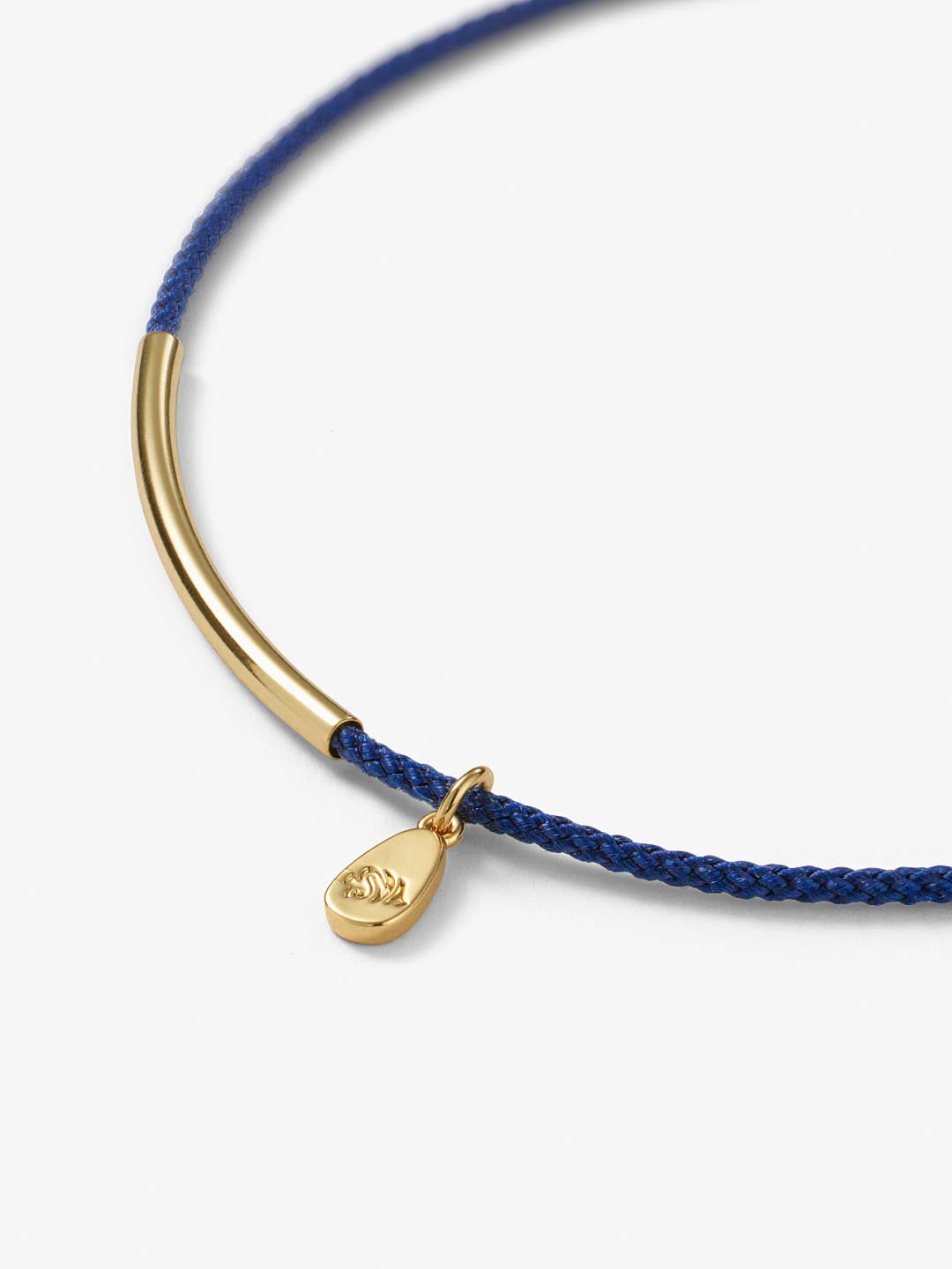 Coral Reef Protection Cord Bracelet | 14K Gold on Brass | Deep Blue Cord