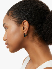 Spencer Statement Earrings | 14K Gold on Brass | Dark Tortoise Acetate