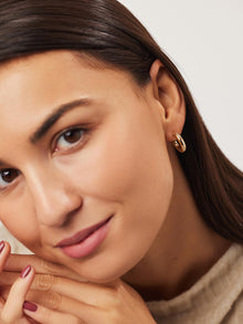 Bold C-Small Chunky Hoop Earrings | 10K Solid Gold