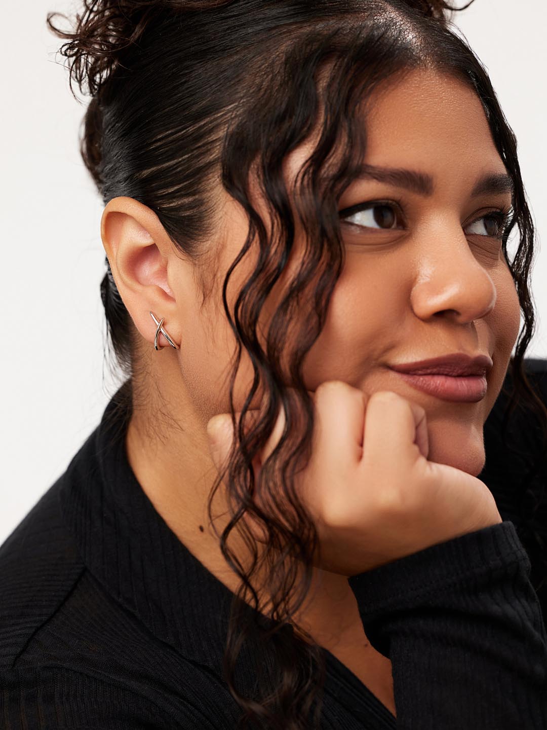 Sloane Stud Earrings | Rhodium on Brass