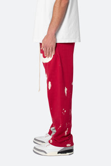 3 Patch Contrast Sweatpants | Red/Grey
