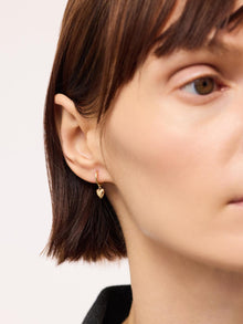Mini Heart Drop Earrings | 10K Solid Gold