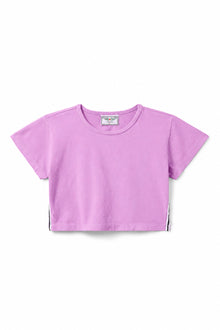Women | Vintage Side Stripe Crop Workout Tee | Violet