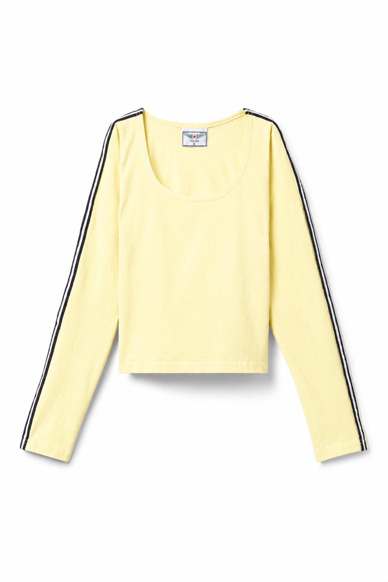 Women | Vintage Side Stripe Long Sleeve Scoop Neck Workout Tee | Sunwash