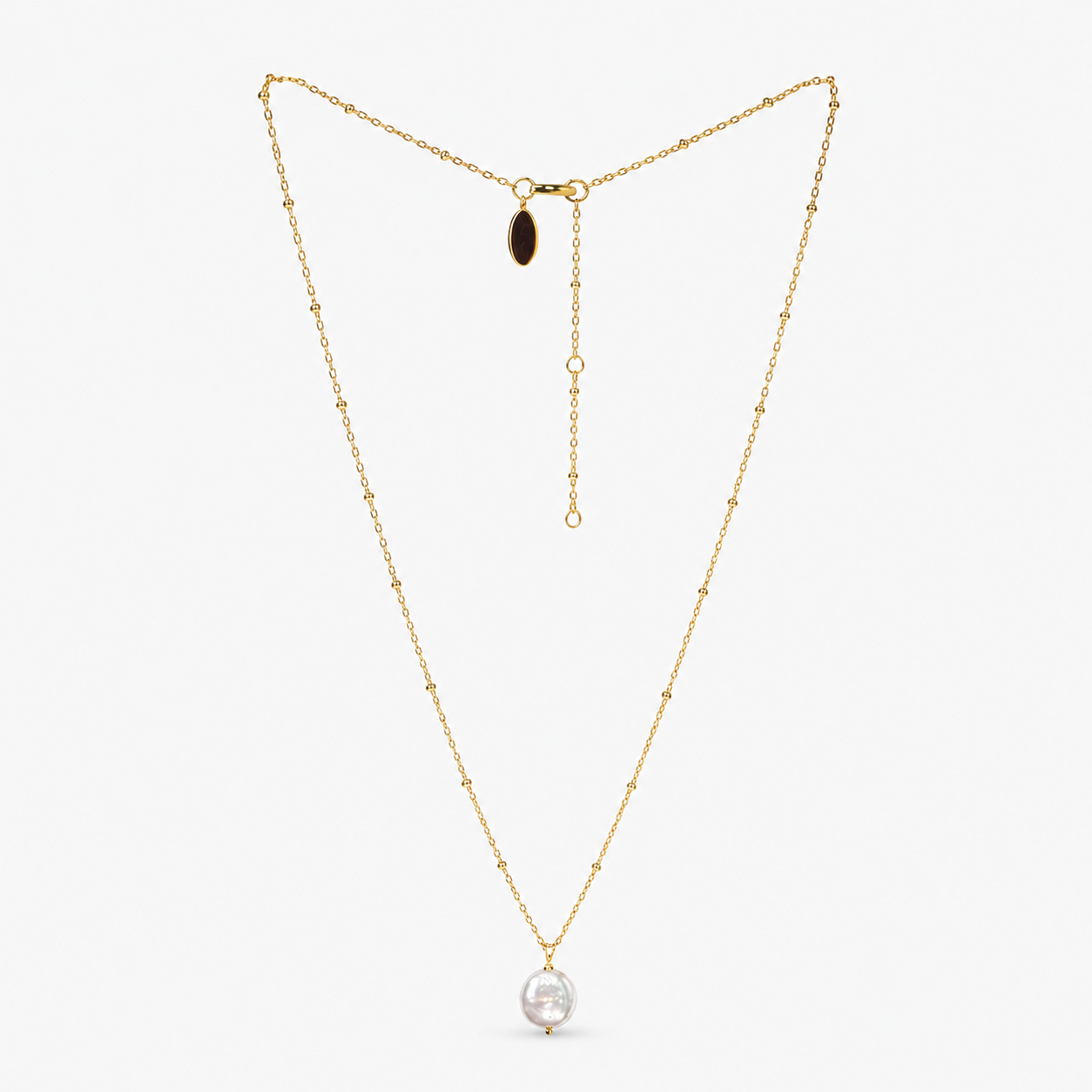 Solo Necklace | 18K Gold Plated on Sterling Silver | Freshwater Pearl
