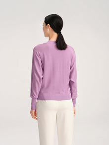 Elegant Crewneck Knit Sweater | Purple